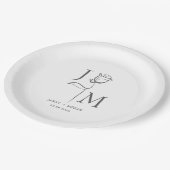 エレガントでパーソナライズされたプレート | カスタムパーティーデコレーション ペーパープレート (アングル)