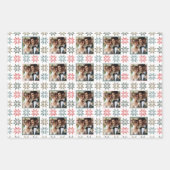 エレガントでパーソナライズされた写真とホリデーポインセチア ラッピングペーパーシート (正面2)