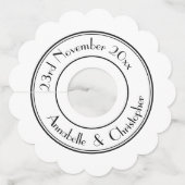 エレガントでパーソナライズされた名前 おしゃれな白 ワイングラスタグ (正面)