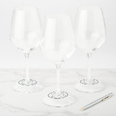 エレガントでパーソナライズされた名前 おしゃれな白 ワイングラスタグ (セット)