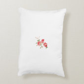 エレガントでパーソナライズされた新婚夫婦の名前の花のデザイン アクセントクッション (裏面(縦))