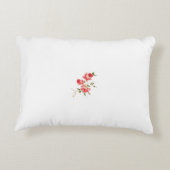 エレガントでパーソナライズされた新婚夫婦の名前の花のデザイン アクセントクッション (裏面)