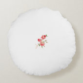 エレガントでパーソナライズされた新婚夫婦の名前の花のデザイン ラウンドクッション (裏面)