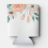 エレガントでパーソナライズされた花のピンクの花嫁のシャワーパーティー 缶クーラー (裏面)