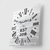 エレガントでパーソナライズで素朴で白い木 スクエア壁時計 (傾斜)