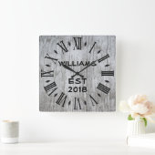 エレガントでパーソナライズで軽い木 スクエア壁時計 (ホーム)