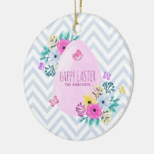 エレガントでパーソナライズなハッピーイースターの陶磁器のオーナメント セラミックオーナメント (左)