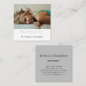 エレガントでパーソナライズな写真撮影の名刺 スクエア名刺 (正面/裏面)