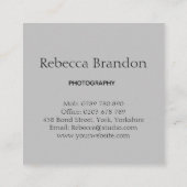 エレガントでパーソナライズな写真撮影の名刺 スクエア名刺 (裏面)