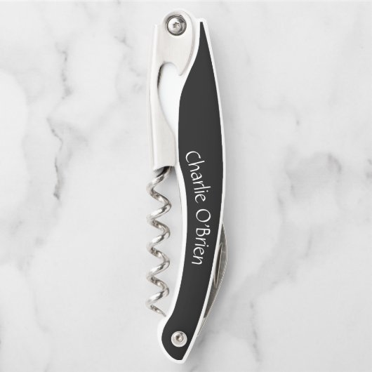 エレガントでパーソナライズな名前および姓 ソムリエナイフ (正面)