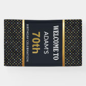 エレガントでパーソナライズな第70誕生日の金ゴールド 横断幕 (横)