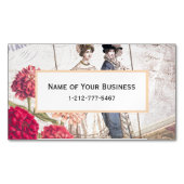 エレガントでビクトリアンなファッションの短命なもののコラージュ マグネット名刺 (正面)