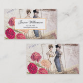 エレガントでビクトリアンなファッションの短命なもののコラージュ 名刺 (正面/裏面)