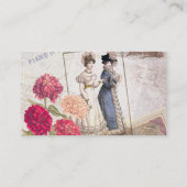 エレガントでビクトリアンなファッションの短命なもののコラージュ 名刺 (裏面)