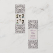 エレガントでビクトリアンな女性プロフィールのカード/しおり スキニー名刺 (正面/裏面)