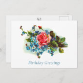 エレガントでビクトリアンな花花束の誕生日の郵便はがき ノートカード (正面/裏面)