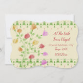 エレガントでファンシーな花の結婚式当日 案内状 (裏面)