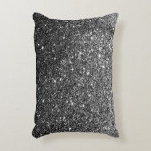 エレガントでフェイクで黒いグリッター アクセントクッション (正面(垂直))
