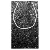 エレガントでフェイクで黒いグリッター スモールペーパーバッグ (裏面)