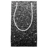 エレガントでフェイクで黒いグリッター スモールペーパーバッグ (正面)