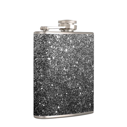 エレガントでフェイクで黒いグリッター フラスク (右)