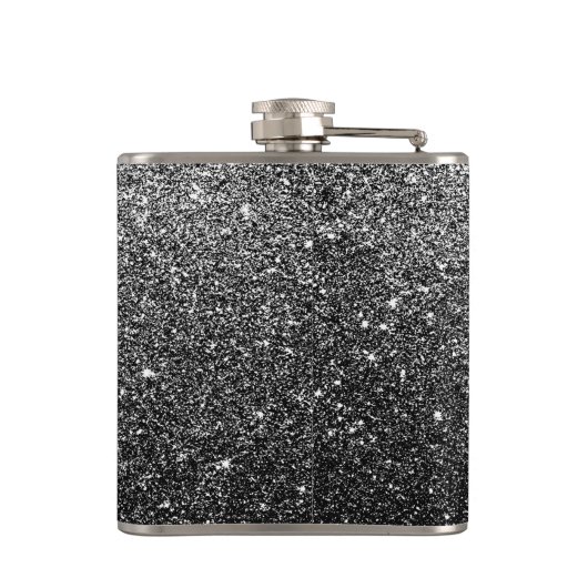 エレガントでフェイクで黒いグリッター フラスク (裏面)