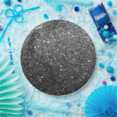 エレガントでフェイクで黒いグリッター ペーパープレート (パーティー)