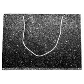 エレガントでフェイクで黒いグリッター ラージペーパーバッグ (正面)