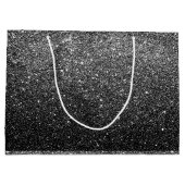 エレガントでフェイクで黒いグリッター ラージペーパーバッグ (裏面)