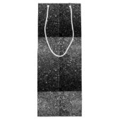 エレガントでフェイクで黒いグリッター ワインギフトバッグ (裏面)