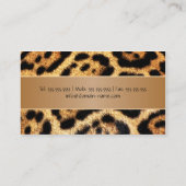 エレガントでフェイクなヒョウの毛皮 名刺 (裏面)