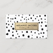 エレガントでフェイクな金ゴールドおよびイベント・プランナの名刺 名刺 (正面)