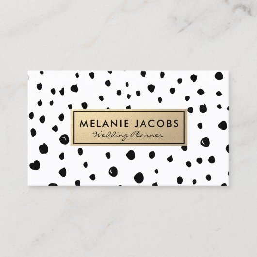 エレガントでフェイクな金ゴールドおよびイベント・プランナの名刺 名刺 (正面)