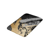 エレガントでフェイクな金ゴールドおよび灰色ブラシストローク バスマット (アングル)