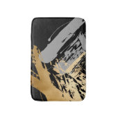 エレガントでフェイクな金ゴールドおよび灰色ブラシストローク バスマット (正面縦)