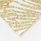 エレガントでフェイクな金ゴールドのグリッターの熱帯植物パターン フリースブランケット (角)