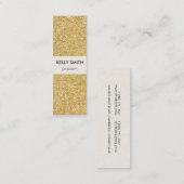 エレガントでフェイクな金ゴールドのグリッター スキニー名刺 (正面/裏面)