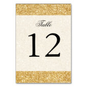 エレガントでフェイクな金ゴールドのグリッター テーブルナンバー (裏面)