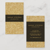 エレガントでフェイクな金ゴールドのグリッター 名刺 (正面/裏面)