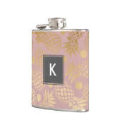 エレガントでフェイクな金ゴールドのパイナップルパターン水玉模様 フラスク (左)