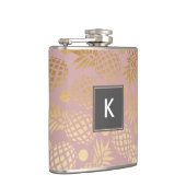 エレガントでフェイクな金ゴールドのパイナップルパターン水玉模様 フラスク (右)