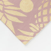 エレガントでフェイクな金ゴールドのパイナップルパターン水玉模様 フリースブランケット (角)