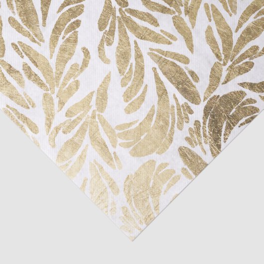 エレガントでフェイクな金ゴールドのモダンな花のダマスク織パターン 薄葉紙 (詳細)