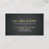 エレガントでフェイクな金ゴールドの天秤座のプロフェッショナル弁護士 名刺 (裏面)