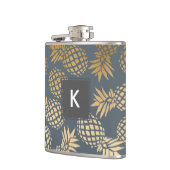 エレガントでフェイクな金ゴールドの熱帯パイナップルパターン フラスク (左)