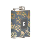 エレガントでフェイクな金ゴールドの熱帯パイナップルパターン フラスク (右)