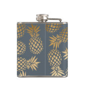 エレガントでフェイクな金ゴールドの熱帯パイナップルパターン フラスク (裏面)