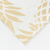 エレガントでフェイクな金ゴールドの熱帯パイナップルパターン フリースブランケット (角)