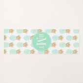 エレガントでフェイクな金ゴールドの熱帯パイナップルパターン ヨガマット (正面(横))