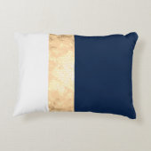 エレガントでフェイクな金ゴールド、濃紺、白のストライブ柄 アクセントクッション (裏面)